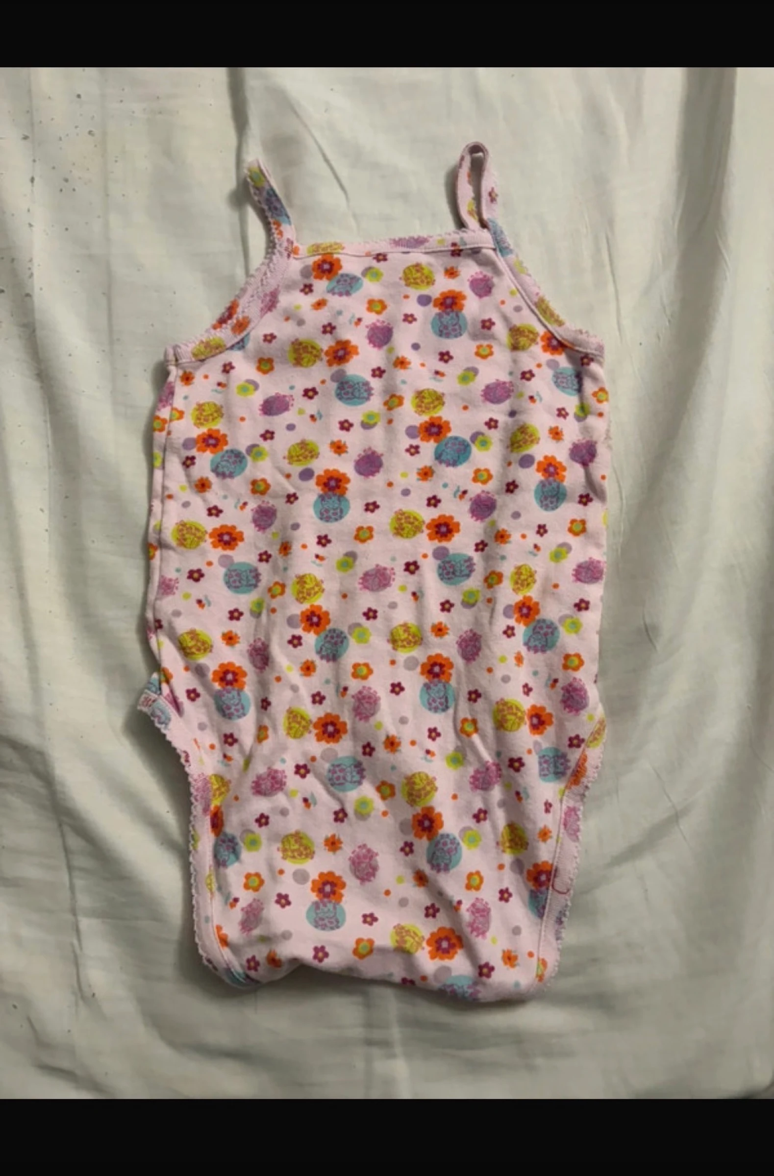 Body bébé fille à bretelles rose imprimé fleurs - 23 mois